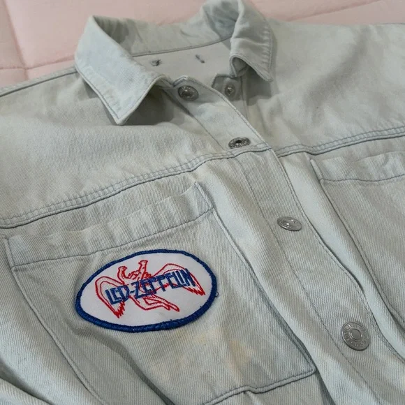 Denim Romper Led Zeppelin Patch - Picture 2 of 5